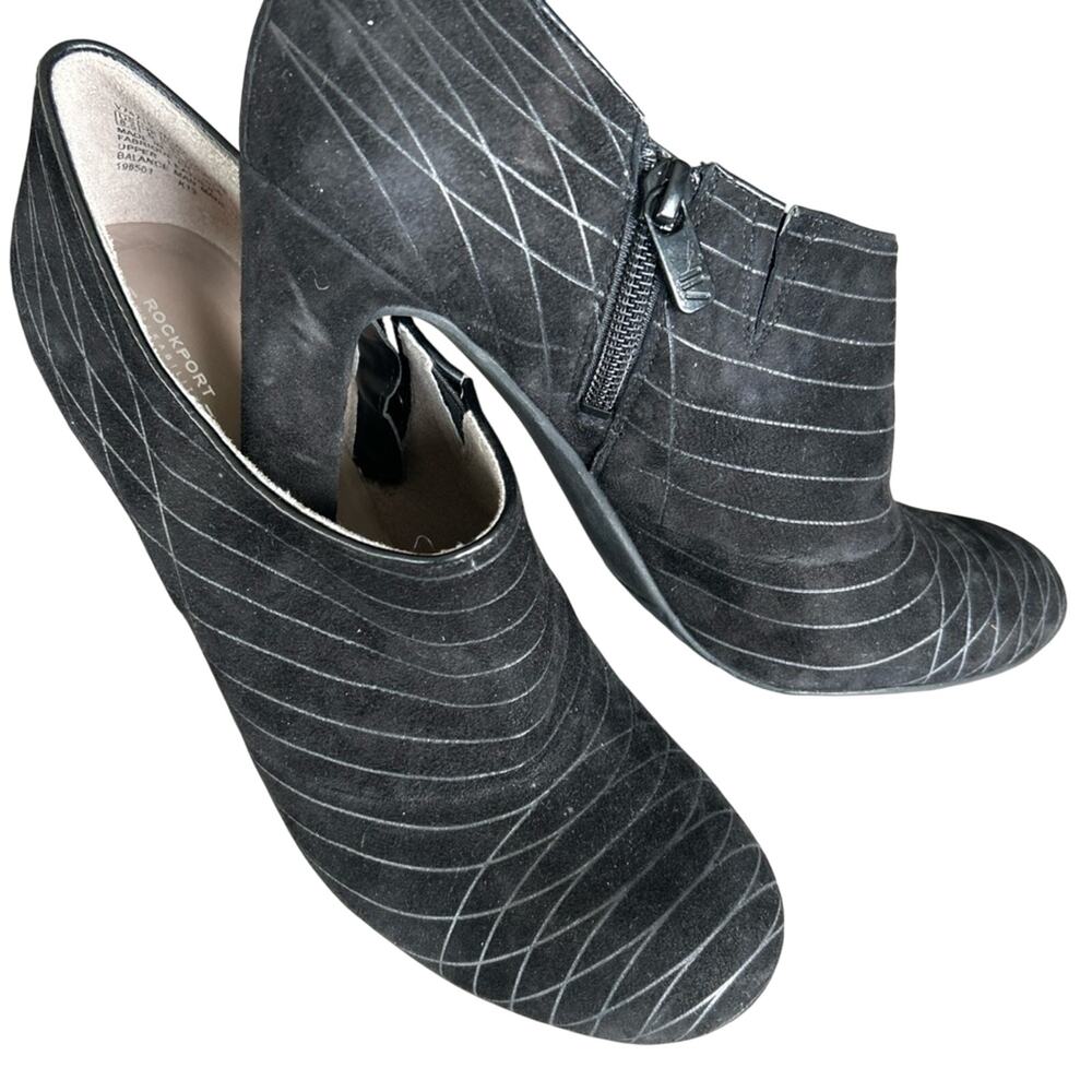 Rockport Women’s Walkability Heeled Black Suede Booties